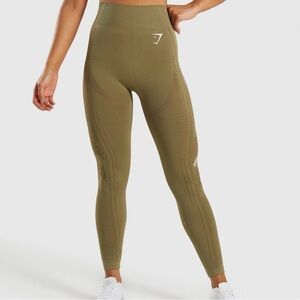 Gymshark Flawless Knit Leggings in Khaki Green Women’s Size XS